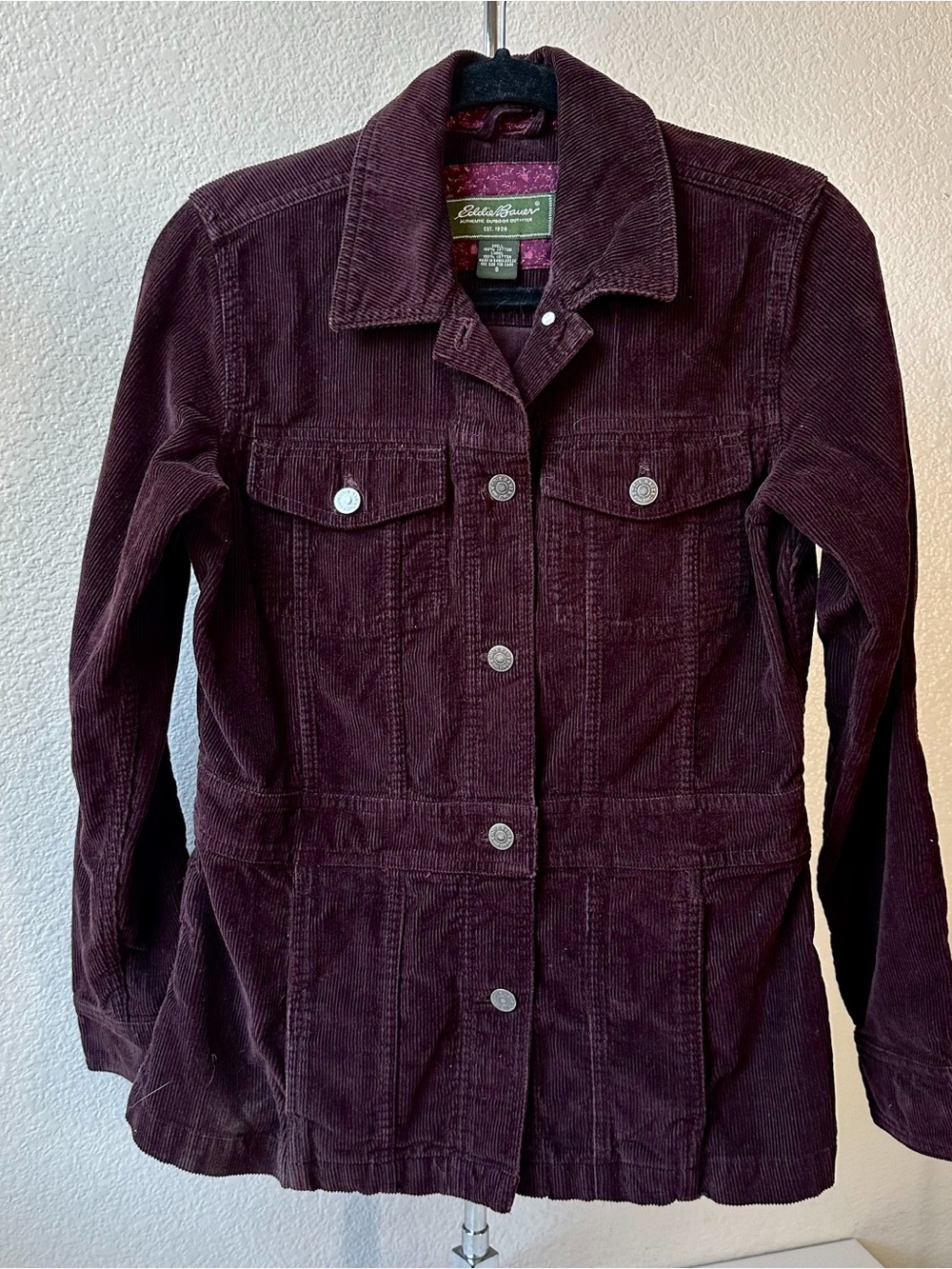 Eddie Bauer Women's Corduroy Button Jacket - Deep Wine